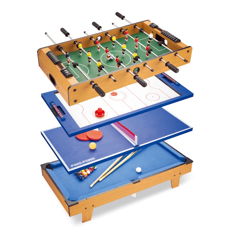 Air Hockey Table - 4-in-1 Mini-Spieltisch, Billard, Airhockey, Tischfußball, Tennis,
