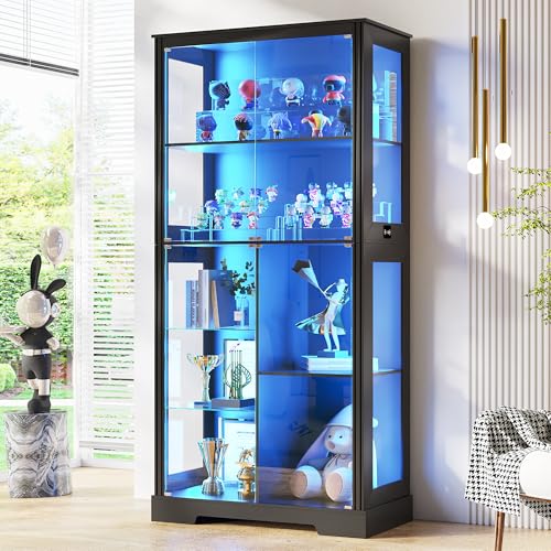 Glass Cabinet Display - 71-Zoll-Glasvitrine mit RGB-Beleuchtung für Sammlerstücke –