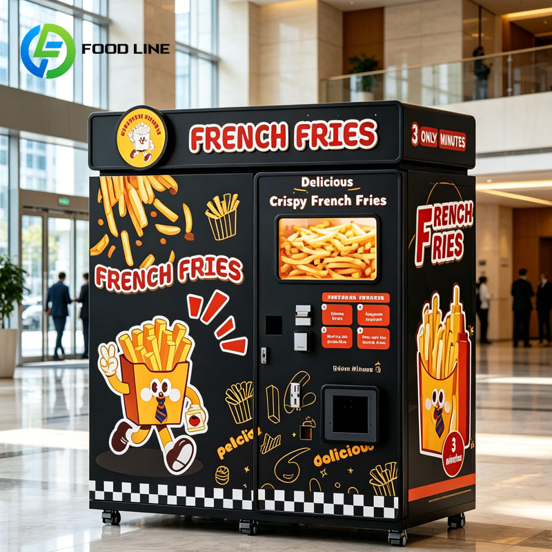 Popcorn Vending Machine - Vollautomatischer Pommes-Frites-Verkaufsautomat Intelligenter Pommes-Kiosk Scan-zu-Zahlung Schnellimbiss-Roboter-Ausgabesystem