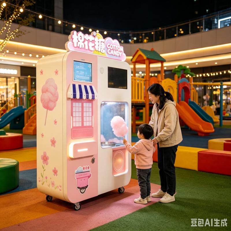 Candy Floss Machine - Kommerzieller Zuckerwatte-Verkaufsautomat Automatische Zuckerwattemaschine Maßgeschneiderte Maschine