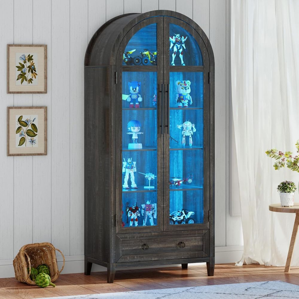 73-Zoll Vitrine mit gewölbtem  – Glass Cabinet Display Bewertung und Preis