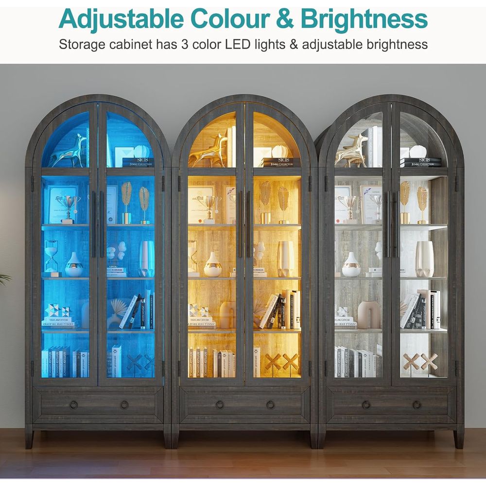 73-Zoll Vitrine mit gewölbtem  – Glass Cabinet Display Bewertung und Preis