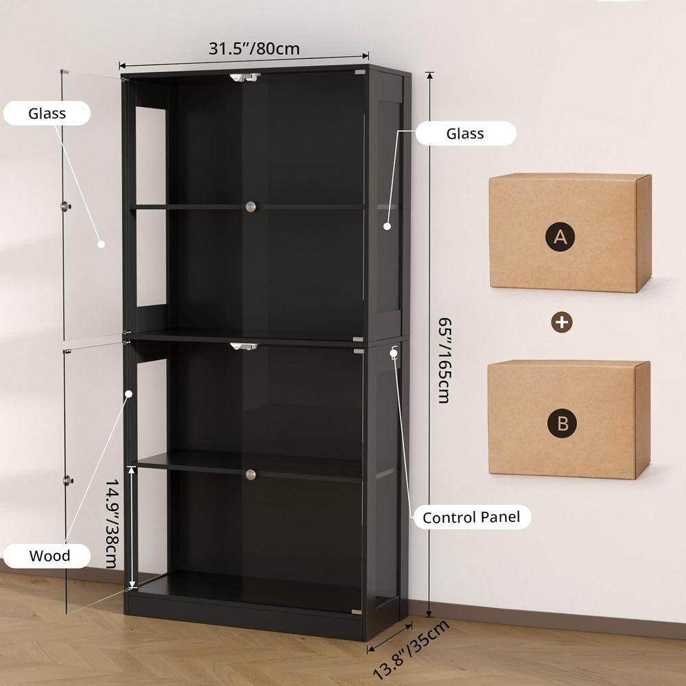 65-Zoll Glasvitrine, 4-stufige – Glass Cabinet Display Bewertung und Preis