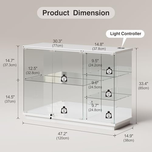 RGB-Glasvitrine mit Schloss fü – Glass Cabinet Display Bewertung und Preis
