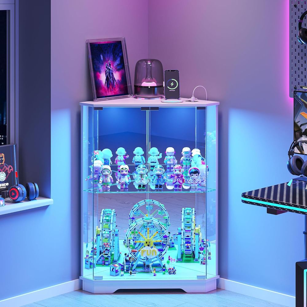 2-stöckige Glasvitrine mit LED – Glass Cabinet Display Bewertung und Preis