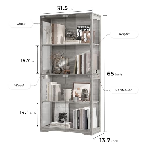 Vitrine mit Glastüren, 4-stufi – Glass Cabinet Display Bewertung und Preis
