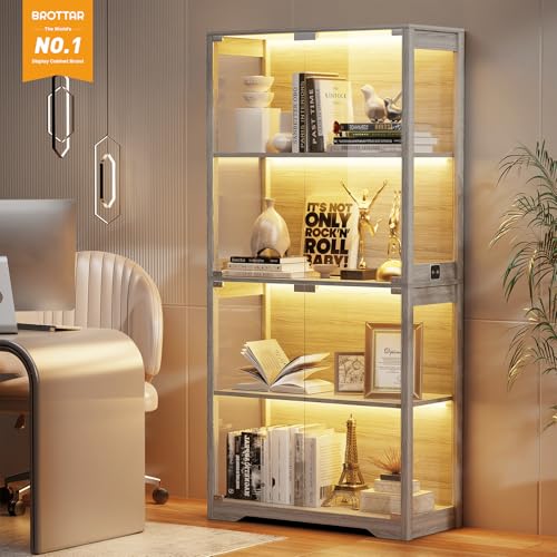 Vitrine mit Glastüren, 4-stufi – Glass Cabinet Display Bewertung und Preis