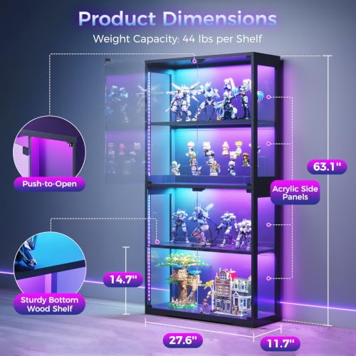 Vitrine mit Glastüren & RGB-LE – Glass Cabinet Display Bewertung und Preis