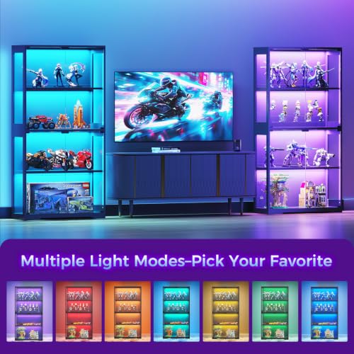 Vitrine mit Glastüren & RGB-LE – Glass Cabinet Display Bewertung und Preis