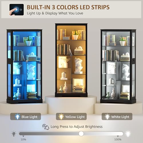 71-Zoll-Glasvitrine mit RGB-Be – Glass Cabinet Display Bewertung und Preis