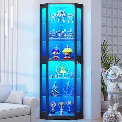 180 cm Hoher Eck-Vitrinenschra – Glass Cabinet Display Bewertung und Preis
