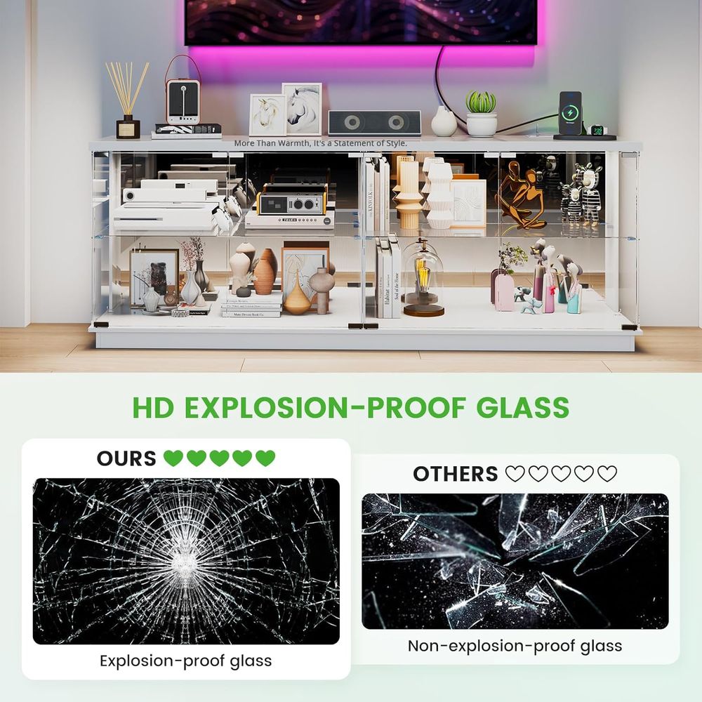 71-Zoll Glas-TV-Ständer mit La – Glass Cabinet Display Bewertung und Preis